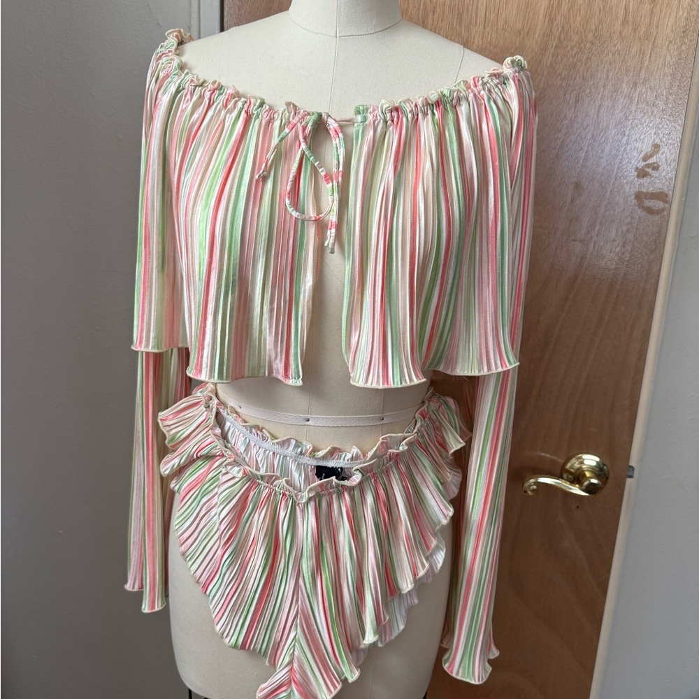 Urban outfitters out from under Pleated top in a watercolor design